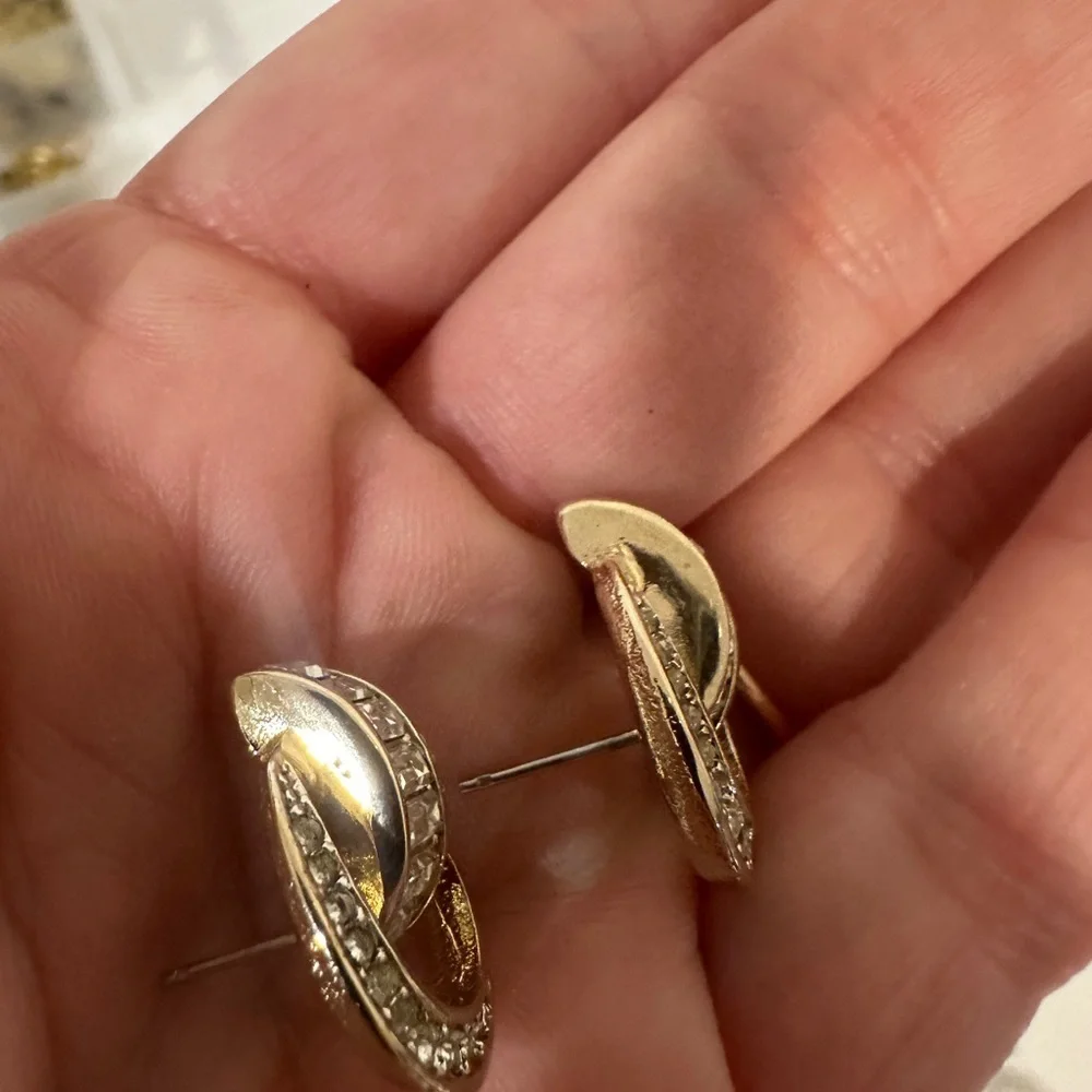 Elegant Gold and Silver tone Earrings